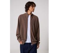 GANT - Micro Textured Cotton Zip Cardigan Marrone - Abbigliamento XXL Marrone
