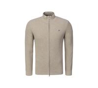 GANT Micro Textured Zip Strickjacke Uomo Cotone Nera Regular Troyer