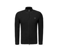 GANT Micro Textured Zip Strickjacke Uomo Cotone Nera Regular Troyer