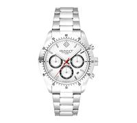 GANT Greenfield G202001 - Orologio cronografo da uomo, in acciaio inox argentato, quadrante bianco, 41 mm, al quarzo, 10 ATM
