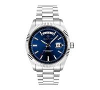 GANT Fairfax G189002 - Orologio da uomo in acciaio inox argentato, quadrante blu, movimento al quarzo giapponese, 41 mm, vetro minerale, data, giorno della settimana, 10 ATM