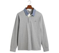 GANT Reg Chambray Heavy Rugger T-Shirt, Grigio, M Uomo