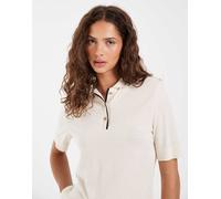Gant - Polo aderente color crema con bordi a contrasto-Bianco L