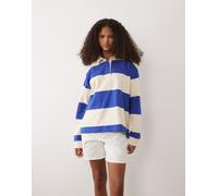 GANT - Polo da rugby in cotone pesante blu a righe XL