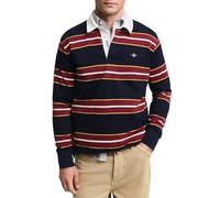 GANT Polo da Uomo a Righe Tinto in Filo Pesante, Blu Serale., L