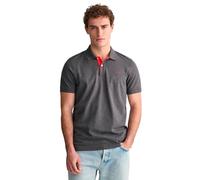 GANT Polo da Uomo Reg Contrast Pique SS Rugger, Grigio Antracite Melange, Standard, Antracite Melange., XS