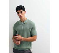 Gant - Polo in cotone a coste verde menta con zip corta-*** 46