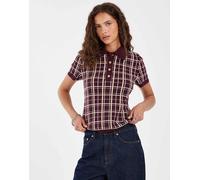 Gant - Polo in maglia aderente bordeaux a quadri-Rosso L