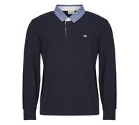Gant Polo maniche lunghe REG CHAMBRAY HEAVY RUGGER in Blu EU S