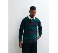GANT polo rugby a righe pesante verde scuro 56