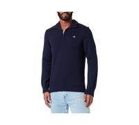 Gant - Pullover Casual in Cotone con Mezza Zip - - Knitwear - Uomo - Blu - S