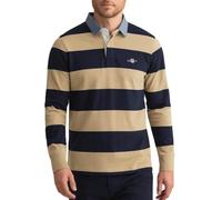 GANT Reg Chambray Stripe Heavy Rugger Polo, Beige, L Uomo
