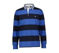 GANT Reg Chambray Stripe Heavy Rugger Polo, Rich Blue, M Uomo