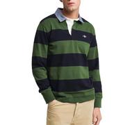 GANT Reg Chambray Stripe Heavy Rugger Polo, Verde, 4X-Large Uomo
