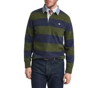 GANT Reg Chambray Stripe Heavy Rugger Polo, Verde, M Uomo