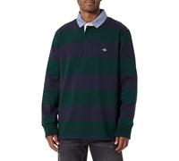 GANT Reg Chambray Stripe Heavy Rugger Polo, Verde, M Uomo