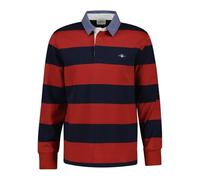 GANT Reg Chambray Stripe Heavy Rugger T-Shirt, Rosso Ferro, L Uomo