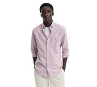 GANT Reg Classic Oxford Stripe Shirt Camicia, Rosso Rubino, L Uomo