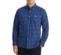 GANT Reg Classic Poplin Check Camicia, Blu, XXXL Uomo