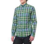 GANT Reg Classic Poplin Check Camicia, Verde, XXL Uomo