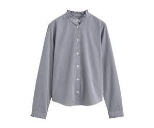 Gant - Reg Classic Poplin Frill Blouse - - Blouses & Shirts - Donna - Blu - L