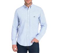 GANT Reg Classic Poplin Micro Check Camicia, Blu, XXL Uomo