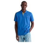 GANT Reg Contrast Pique SS Rugger, Blu Intenso, L Uomo