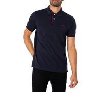 GANT Reg Contrast Pique SS Rugger da Uomo, Blu - Evening Blue, M