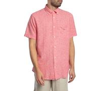 GANT Reg Cotton Linen SS Shirt Camicia, Rosso Mattone, M Uomo