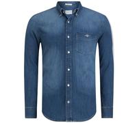GANT Reg Denim Shirt Camicia, Mid Blue Worn in, XL Uomo