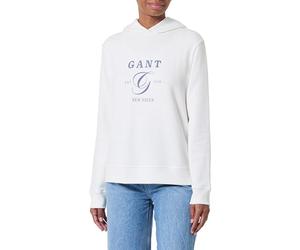 GANT Reg Graphic Hoodie Felpa con Cappuccio, Eggshell, XS Donna