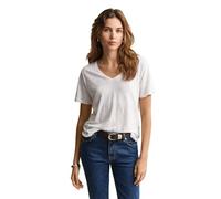 GANT Reg Linen V-Neck SS - Maglietta, Bianco, S
