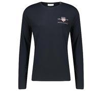 GANT Reg Medium Archive Shield LS T T-Shirt, Nero, M Uomo