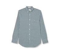 GANT Reg Poplin Small Check Shirt Camicia, Verde Foresta, M Uomo