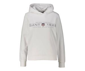 GANT Reg Shield Felpa con Cappuccio, Bianco, XL