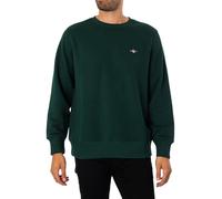 GANT Reg Shield-Felpa con Scollo a C Maglia di Tuta, Tartan Verde, XXL Uomo