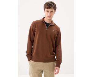 GANT - Reg Shield Half Zip Sweat Marrone - Abbigliamento L Marrone
