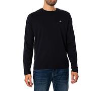 GANT REG SHIELD LS T-SHIRT, T-shirt Uomo, Nero ( BLACK ), XL