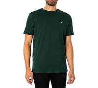 GANT Reg Shield SS-Maglietta T-Shirt, Tartan Verde, L Uomo