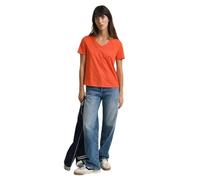 GANT Reg Shield SS V-Neck T-Shirt, Rosso Marled, XXL Donna