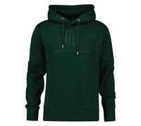 GANT Reg Tonal Shield Felpa con Cappuccio, Tartan Verde, XL