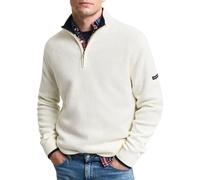 GANT Ribbed Cotton Half Zip, Crema, XXXL