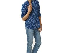 GANT RUGGER Camicia Oblong Oxford Blu Scuro Taglia M $135 NWT