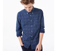 GANT RUGGER Camicia Oxford Stampata Indigo Da Uomo Taglia M $145 NWT
