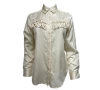 GANT RUGGER Camicia Wester Howdy In Seta Perla Da Donna Taglia X-Small