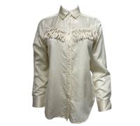 GANT RUGGER Camicia Wester Howdy In Seta Perla Da Donna Taglia X-Small