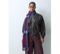 GANT sciarpa in lana a quadri tartan rosso scuro One Size