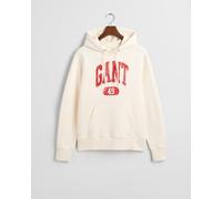 GANT Seasonal Graphic Felpa con Cappuccio, Crema, S