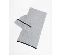 GANT - Set regalo con berretto e sciarpa grigio con logo a forma di scudo One Size