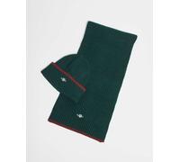 GANT - Set regalo con berretto e sciarpa verde con logo a forma di scudo One Size